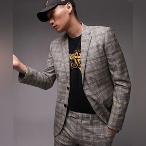 TOPMAN Check Skinny Suit Jacket